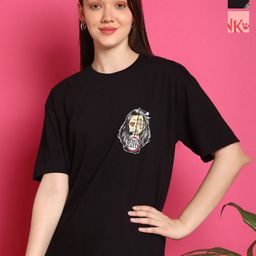 Metronaut Women Pack Of 2 Graphic Printed Round Neck Cotton Oversized T-shirts-image-50