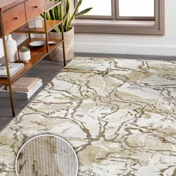 Kaleen India Green Abstract Anti-Skid Polyester Carpet-11