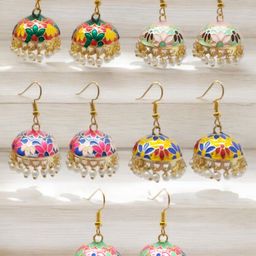 Anouk Set of 5 Gold-Plated Dome Shaped Jhumkas-17