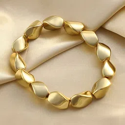 SOHI The Swirl Gold-Plated Artificial Beads Beaded Elasticated Bracelet-80