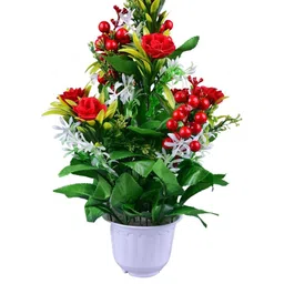 YASH ENTERPRISES Multicoloured 1 Pieces Rose Bonsai Artificial Plant With Pot-16