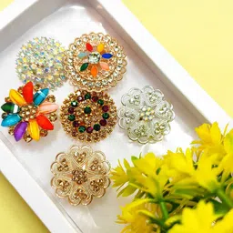 DIVYANSHI COLLECTION Set Of 6 Silver Plated Ring image 1