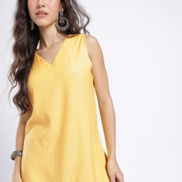 Anouk Rustic Striped V-Neck Straight Kurti-picture-3