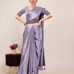 Kandora Women Satin Belted Saree-image-86