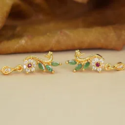 DIVASTRI Gold-Plated Floral Studs Earrings-image-56