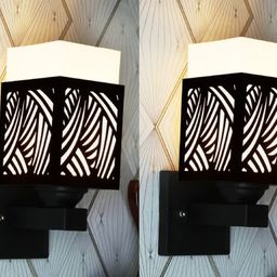 Gojeeva Black Wood Square Shaped Wall Lamp-picture-20