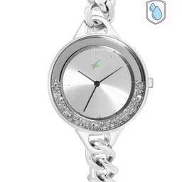 Fastrack Women Silver-Toned Embellished Dial Bracelet Style Analogue Watch - 68026SM01-54