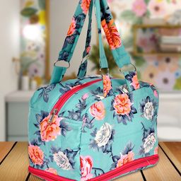 Kuber Industries Pack Of 2 Green Floral Printed Oversized Shopper Tote Bag-image-99