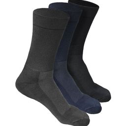 Heelium Unisex Navy Blue & Black Pack of 3 Odour-Free Breathable Bamboo Crew Length Socks-17
