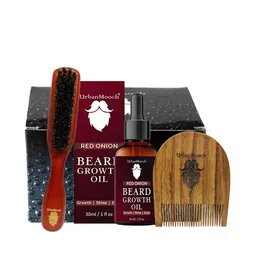 UrbanMooch Men Beard Oil with Beard Comb and Boar Bristle Beard Brush-19