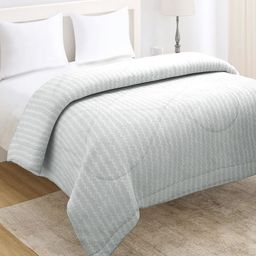 HOKIPO Grey & Off White Striped Microfiber AC Room 210 GSM Double Bed Comforter-image-19
