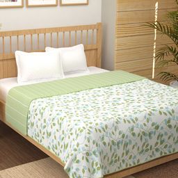Story@home Olive Green Floral AC Room 150 GSM Reversible Double Bed Dohar-image-17