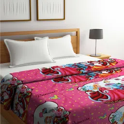 FABINALIV Pink & White Cartoon Characters Mild Winter 300 GSM Double Bed Dohar-image-40