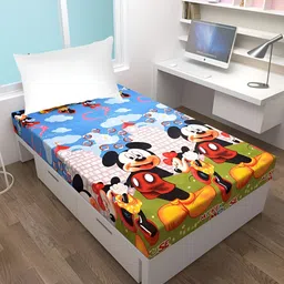 Supreme Home Collective Blue & White Cartoon Characters 144 TC Single Bedsheet-image-60