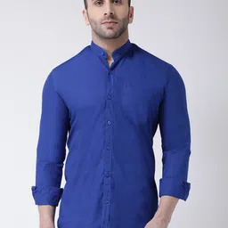 hangup plus Mandarin Collar Slim Fit Pure Cotton Casual Shirt-image-27