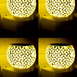 Gojeeva White & Yellow 4 Pcs Camphor Diffuser Glass With Switch-46