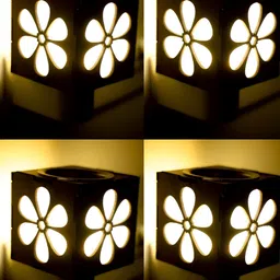 Gojeeva Brown Wooden Camphor Diffuser Glass With Switch-52