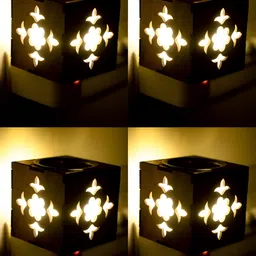 Gojeeva Brown Wooden Camphor Diffuser With Switch And Lamp-55