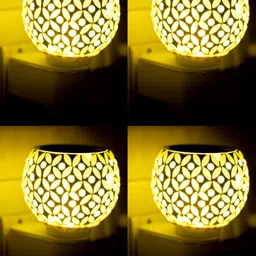 Gojeeva 4 Pcs White & Yellow Camphor Diffuser Glass With Switch-32