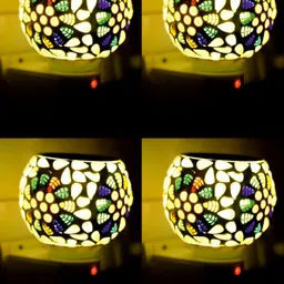 Gojeeva White & Blue Glass Camphor Diffuser With Switch And Lamp-10