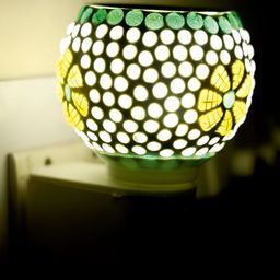 Gojeeva White & Yellow Camphor Diffuser Glass With Switch-33