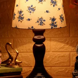 Foziq Brown & White Printed Wooden Table Lamps-picture-10