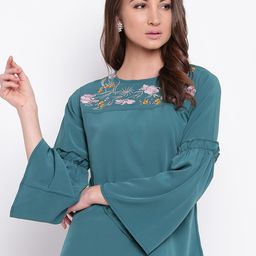 Mayra Floral Embroidered Bell Sleeves Top-image-56