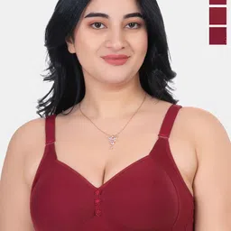 KOMLI Pack of 3 Cotton Minimizer Bra - Full Coverage Lightly Padded-39