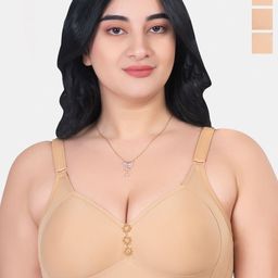 KOMLI Pack of 3 Cotton Minimizer Bra - Full Coverage Lightly Padded-6