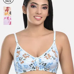StyFun Women Pack Of 3 Floral Non Padded & Non-Wired Seamless Bra-S_Muskan_Bra_Packof3-53
