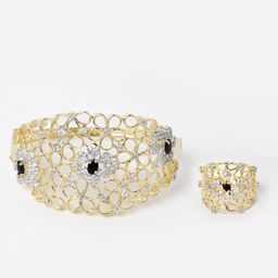 Anouk Set of 2 American Diamond Gold-Plated Bangle-Style Bracelet With Ring-picture-25