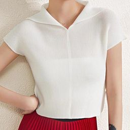StyleCast White Shirt Collar Top-44