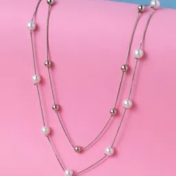 Cierra Silver-Plated Layered Pearl Necklace-14