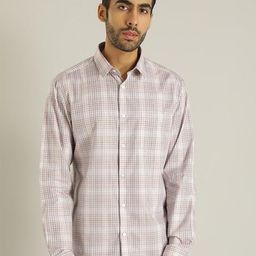 Indian Terrain Chiseled Slim Fit Tartan Checked Pure Cotton Casual Shirt-image-96