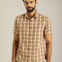 Indian Terrain Classic Slim Fit Tartan Checks Spread Collar Cotton Casual Shirt-picture-14