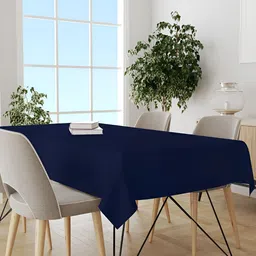 Trance Home Linen Navy Blue Rectangular Cotton 6 Seater Table Cover-image-63