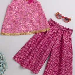 MANY FROCKS & Girls Bandhani Printed Regular Pure Cotton Kurta With Palazzos-image-44