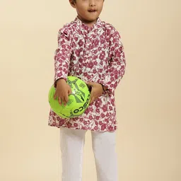Stuffie Land Boys Floral Printed Pure Cotton Kurta with Pyjamas-52