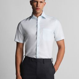 Louis Philippe Spread Collar Classic Fit Textured Formal Pure Cotton Shirt-image-75