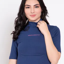 FEMEA Navy Blue Print Crop Top-image-63