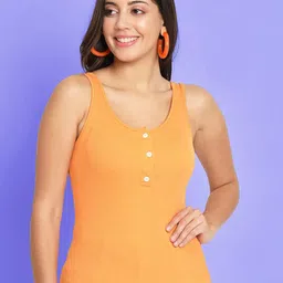 CHARMGAL Ribbed Scoop Neck Tank Top-image-24