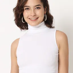 CHARMGAL Turtle Neck Fitted Crop Top-picture-36