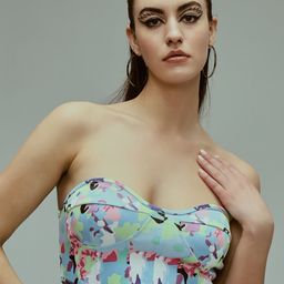 TANDUL Floral Printed Strapless Crop Tube Top-image-29