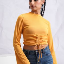 Tokyo Talkies Bell Sleeve Crop Top-image-68