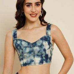 TANDUL Women Tie and Dye Sweetheart Neck Bralette Crop Top-image-50