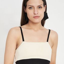 CHARMGAL Cotton Colourblocked Bralette Sports Crop Top-image-30