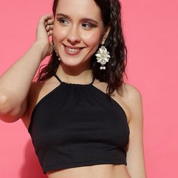 Stylecast X Kotty Halter Neck Cotton Styled Back Crop Top-image-65