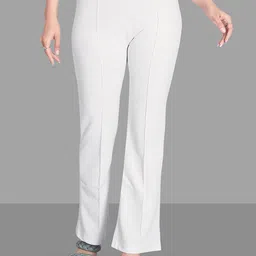 Jinax Women Relaxed Straight Leg Straight Fit High-Rise Easy Wash Bootcut Trousers-picture-4