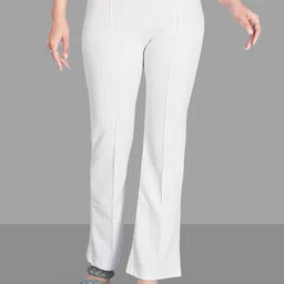 Jinax Women Relaxed Straight Leg Straight Fit High-Rise Easy Wash Bootcut Trousers-picture-3