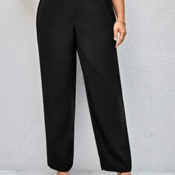 BROADSTAR Women Relaxed Straight Leg Slim Fit High-Rise Easy Wash Trousers-picture-25